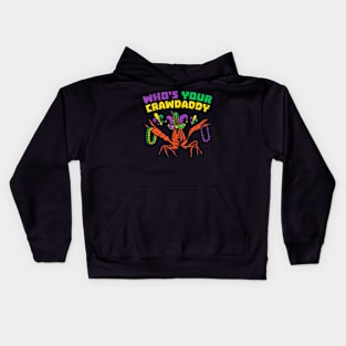 Whos Your Crawdaddy Crawfish Jester Beads Mardi Gras Kids Hoodie